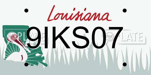 9IKS07 Louisiana License Plate
