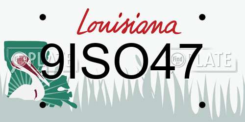 9ISO47 Louisiana License Plate