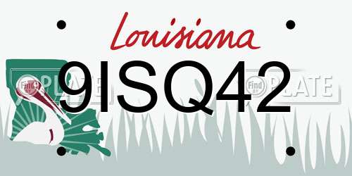 9ISQ42 Louisiana License Plate