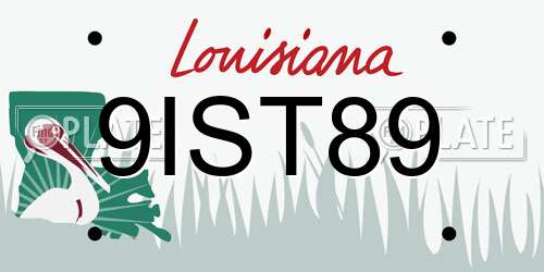 9IST89 Louisiana License Plate