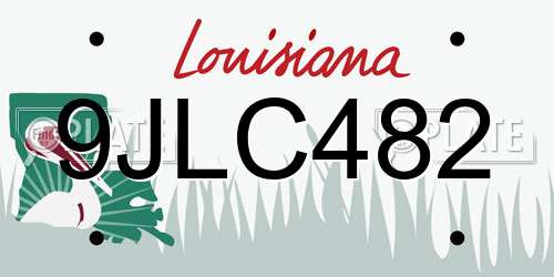 9JLC482 Louisiana License Plate