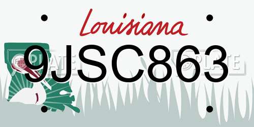 9JSC863 Louisiana License Plate