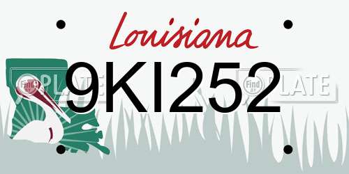 9KI252 Louisiana License Plate