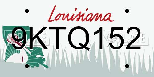 9KTQ152 Louisiana License Plate