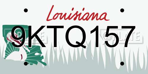 9KTQ157 Louisiana License Plate
