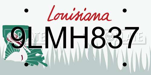 9LMH837 Louisiana License Plate