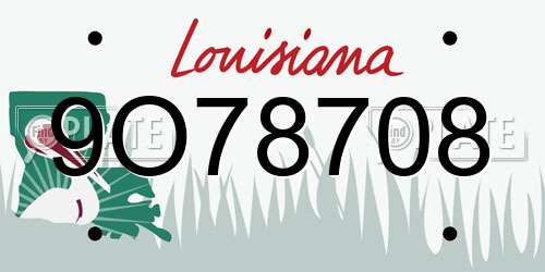 9O78708 Louisiana License Plate