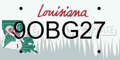 9OBG27 Louisiana License Plate