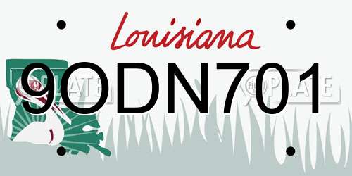 9ODN701 Louisiana License Plate