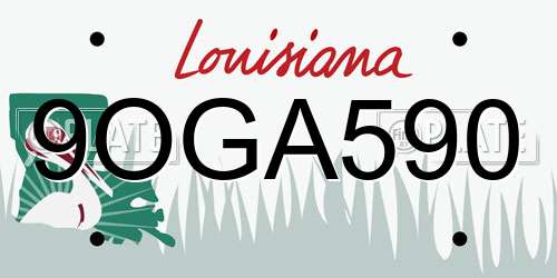 9OGA590 Louisiana License Plate