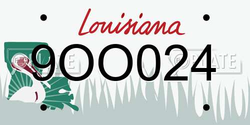 9OO024 Louisiana License Plate