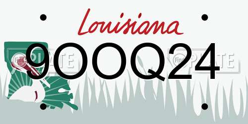 9OOQ24 Louisiana License Plate