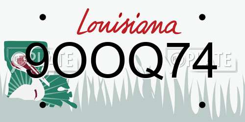 9OOQ74 Louisiana License Plate