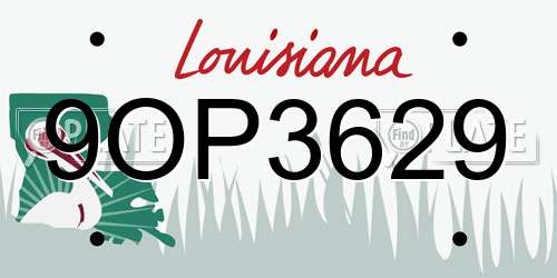 9OP3629 Louisiana License Plate