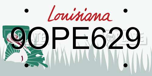 9OPE629 Louisiana License Plate