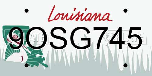 9OSG745 Louisiana License Plate