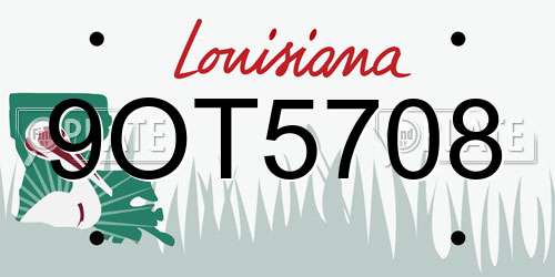 9OT5708 Louisiana License Plate