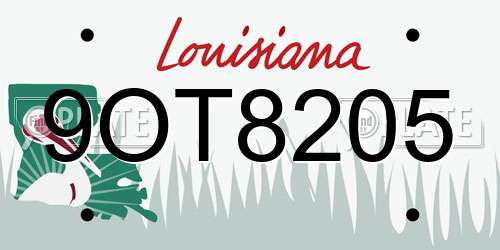 9OT8205 Louisiana License Plate