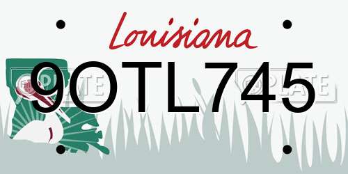9OTL745 Louisiana License Plate