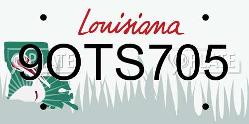 9OTS705 Louisiana License Plate
