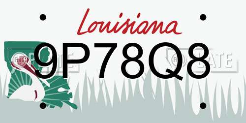 9P78Q8 Louisiana License Plate