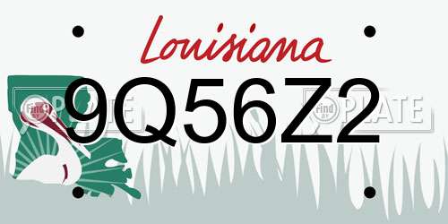 9Q56Z2 Louisiana License Plate