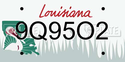 9Q95O2 Louisiana License Plate