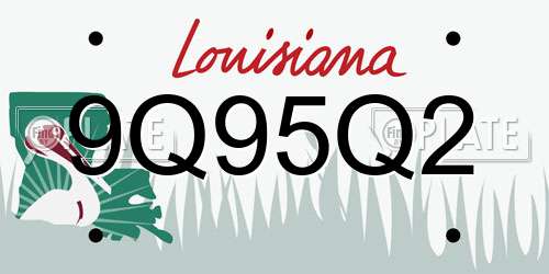 9Q95Q2 Louisiana License Plate