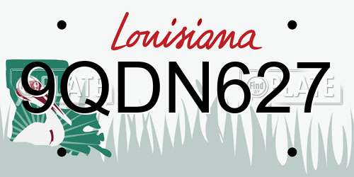 9QDN627 Louisiana License Plate