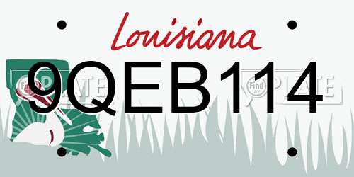9QEB114 Louisiana License Plate