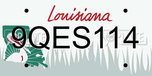 9QES114 Louisiana License Plate