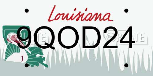 9QOD24 Louisiana License Plate
