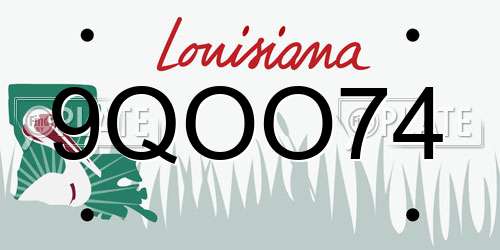9QOO74 Louisiana License Plate