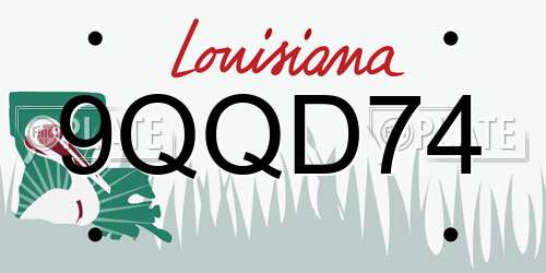 9QQD74 Louisiana License Plate