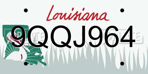 9QQJ964 Louisiana License Plate