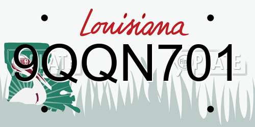 9QQN701 Louisiana License Plate