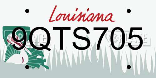9QTS705 Louisiana License Plate