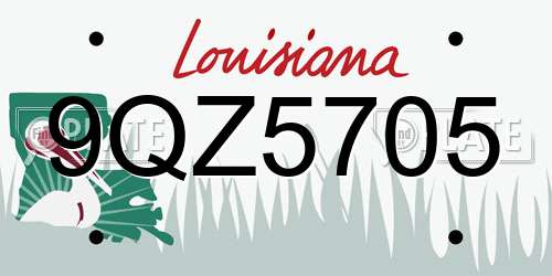 9QZ5705 Louisiana License Plate