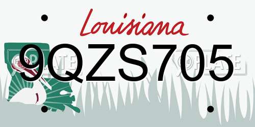 9QZS705 Louisiana License Plate