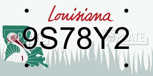 9S78Y2 Louisiana License Plate