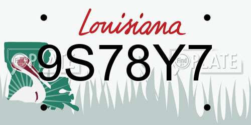 9S78Y7 Louisiana License Plate