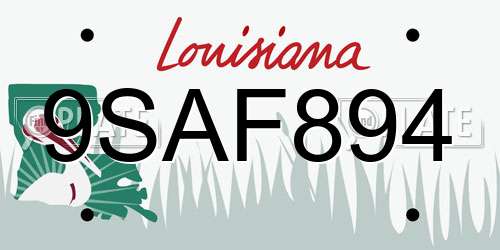 9SAF894 Louisiana License Plate