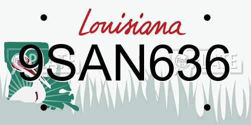 9SAN636 Louisiana License Plate