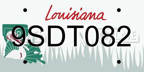 9SDT082 Louisiana License Plate
