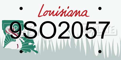 9SO2057 Louisiana License Plate