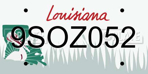 9SOZ052 Louisiana License Plate