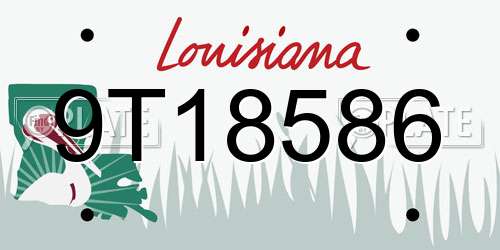 9T18586 Louisiana License Plate