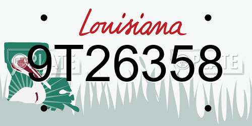 9T26358 Louisiana License Plate