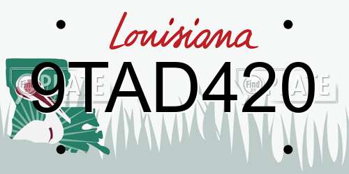 9TAD420 Louisiana License Plate