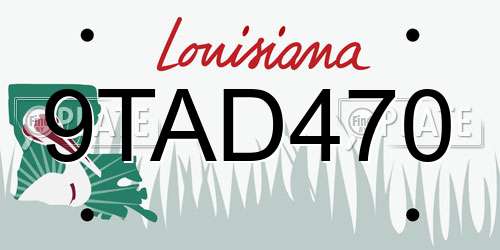 9TAD470 Louisiana License Plate